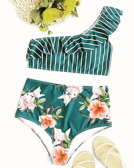 لباس شنا زنانه سبز کله غازی