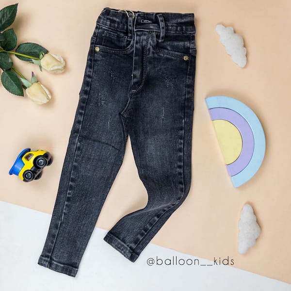 عکس-شلوار جین بچگانه تک رنگ