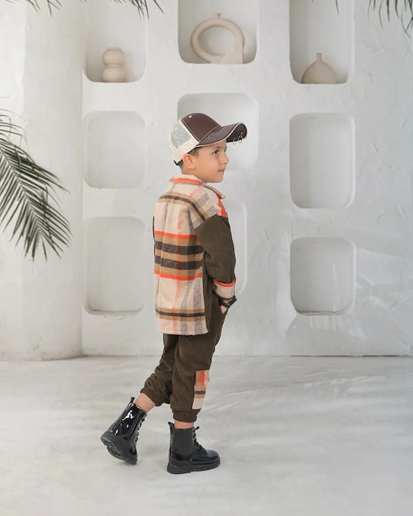 عکس-ست پوشاک پسرانه مخمل کبریتی