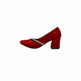 کفش پاشنه دار زنانه مخمل قرمز
