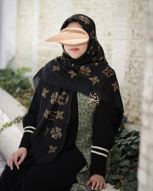 عکس-روسری زنانه نخ پنبه مشکی