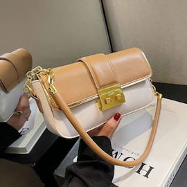 کیف دخترانه چرم مصنوعی طلایی