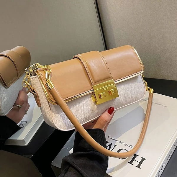 عکس-کیف دخترانه چرم مصنوعی طلایی