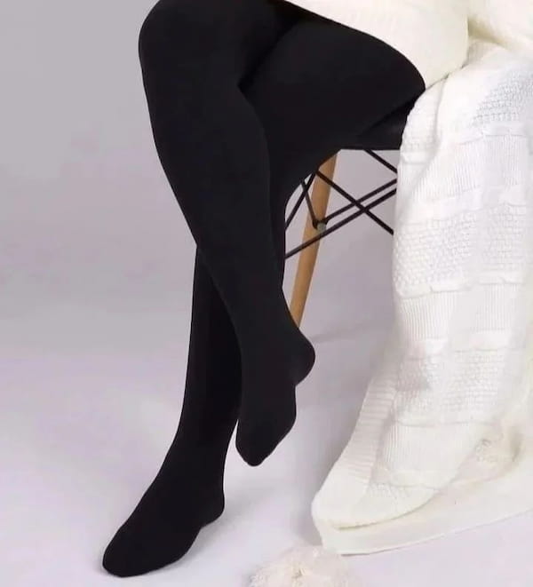عکس-جوراب شلواری پاییزه زنانه نخی مشکی
