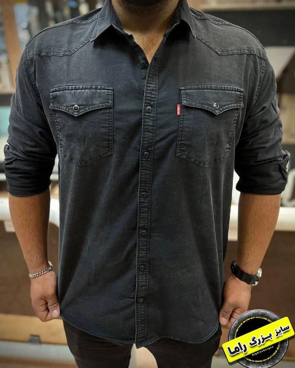 عکس-پیراهن مردانه جین کشی