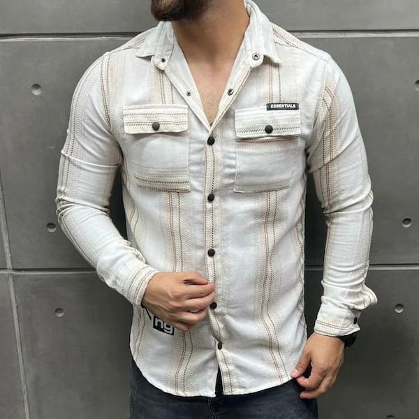عکس-پیراهن آستین بلند مردانه کنفی