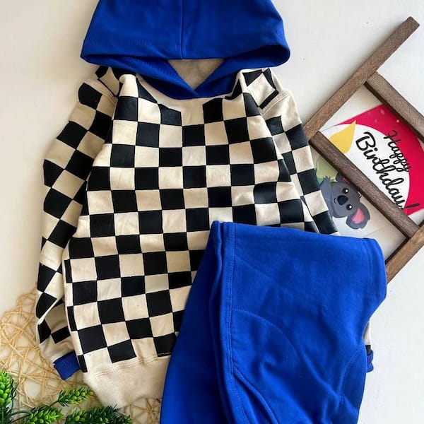 عکس-ست پوشاک شطرنجی دخترانه دورس