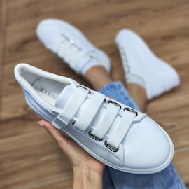 کفش طبی چرم صنعتی زنانه ونس سفید