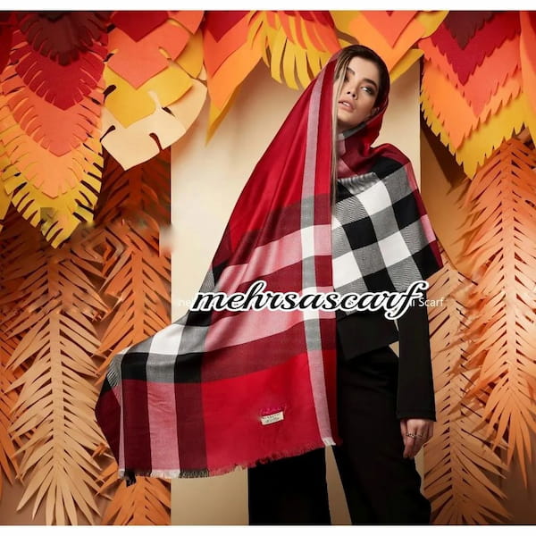 عکس-شال پاییزه زنانه کشمیر