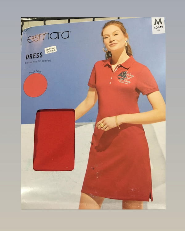 عکس-پیراهن زنانه بافت اسمارا قرمز
