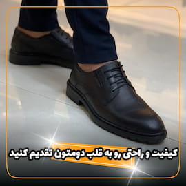 کفش مردانه چرم تک رنگ