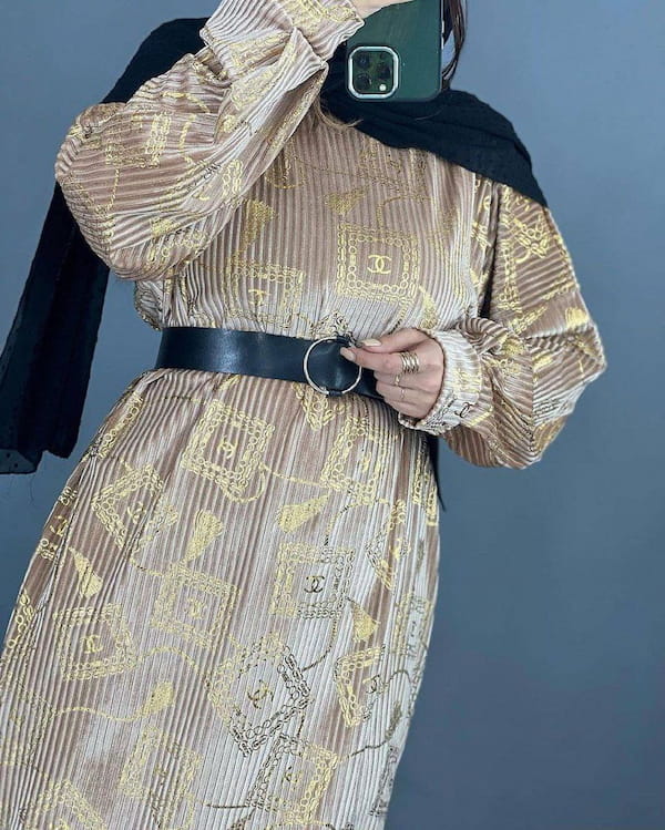 عکس-پیراهن کلاهدار دخترانه مخمل کبریتی