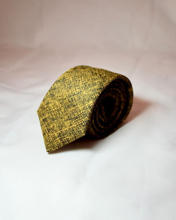 عکس-کراوات مردانه کنفی طلایی