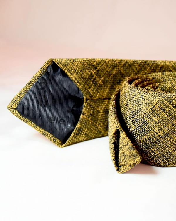 عکس-کراوات مردانه کنفی طلایی