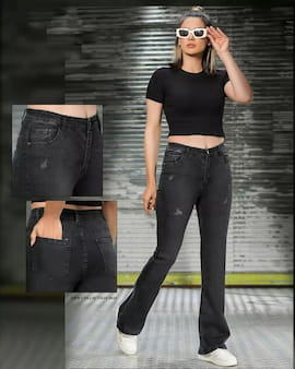 شلوار جین زنانه دمپا زغالی