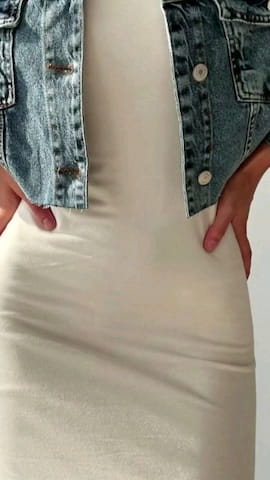 نیم تنه زنانه جین تک رنگ