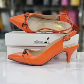کفش زنانه چرم نارنجی