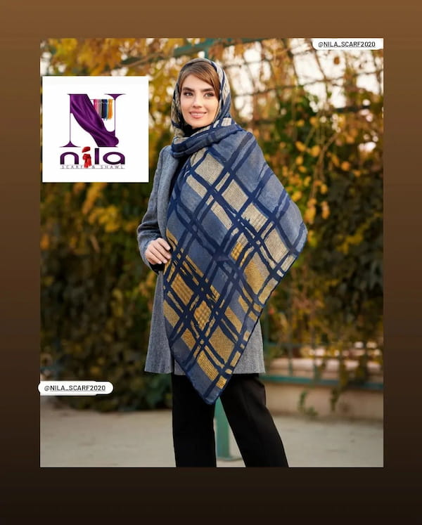 عکس-روسری پاییزه زنانه نخی مشکی