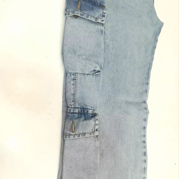 عکس-شلوار جین زنانه کارگو آبی