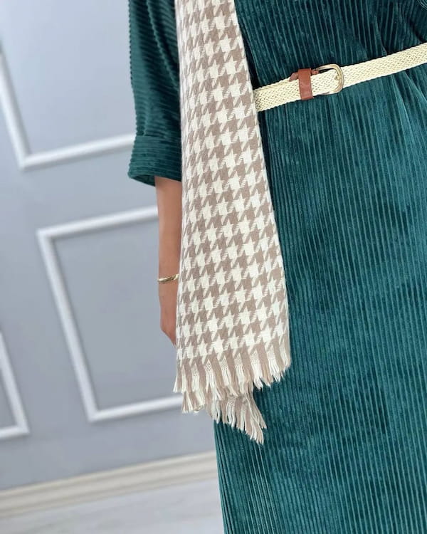 عکس-پیراهن پاییزه زنانه مخمل کبریتی مشکی