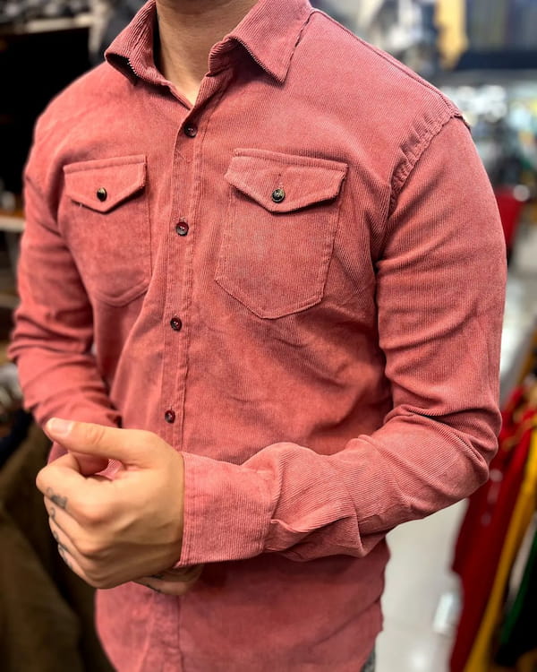 عکس-پیراهن پاییزه مردانه مخمل کبریتی