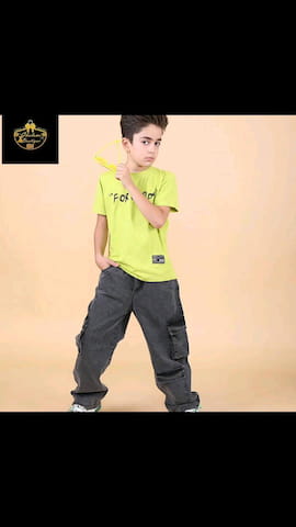 شلوار جین بچگانه کارگو زغالی