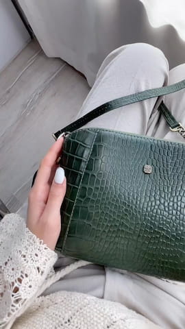 کیف زنانه چرم سبز