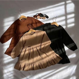 پیراهن پاییزه دخترانه کبریتی