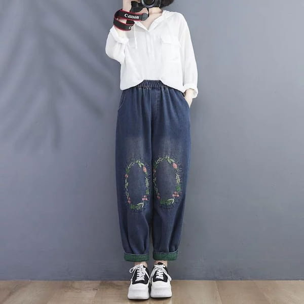 عکس-شلوار جین زنانه گلدوزی
