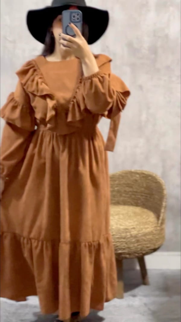 عکس-پیراهن پاییزه دخترانه کبریتی