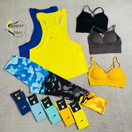 ست لباس ورزشی زنانه کبریتی نایک زرد