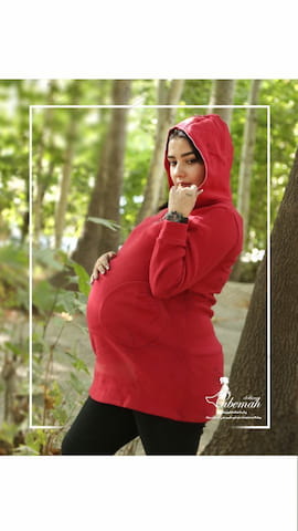 لباس بارداری پاییزه زنانه پشمی تک رنگ