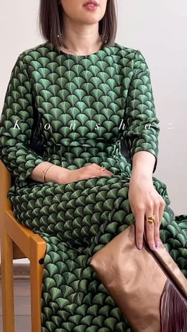 پیراهن زنانه ژاکارد سبز