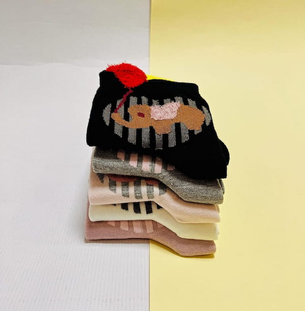 عکس-جوراب زنانه نخ پنبه تک رنگ