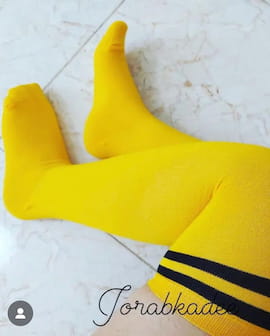 جوراب زنانه زرد