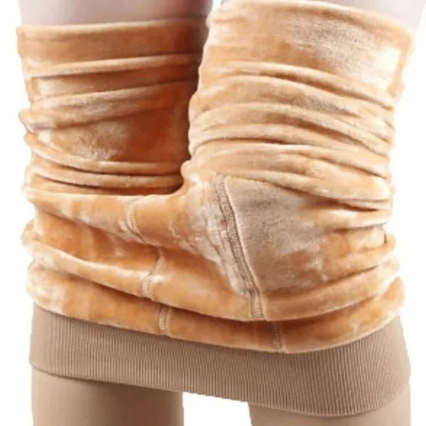 عکس-جوراب شلواری خزدار زنانه کرمی