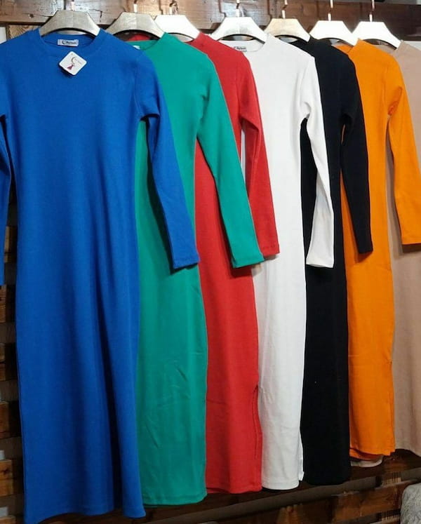 عکس-پیراهن یقه گرد زنانه کبریتی