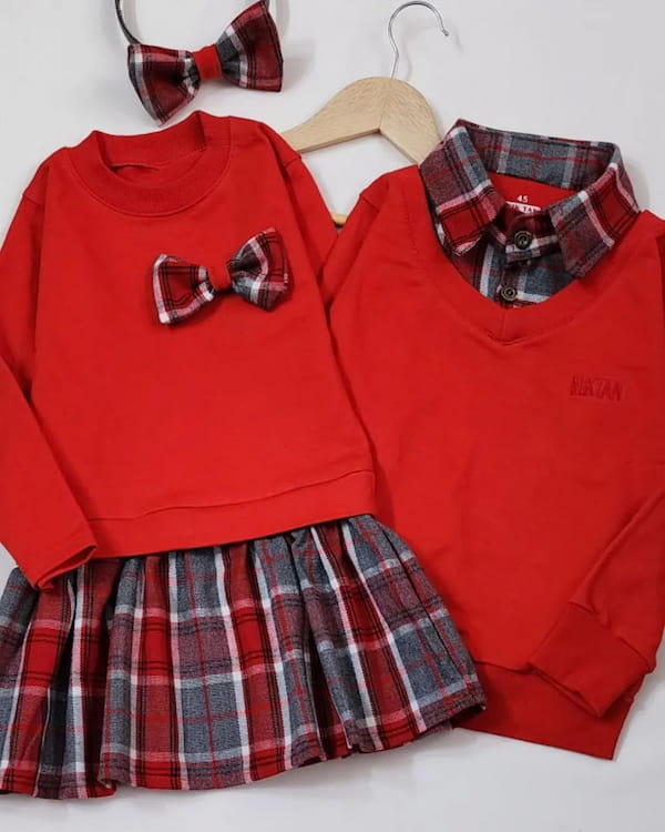 عکس-ست پوشاک پاییزه پسرانه دورس قرمز