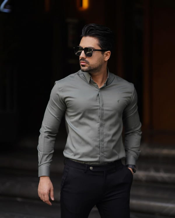 عکس-پیراهن کژوال مردانه پارچه ای
