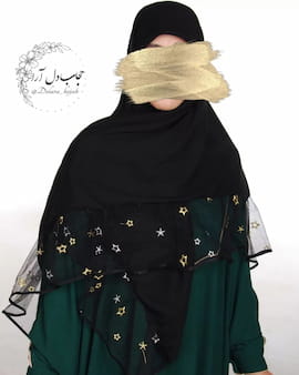 روسری گلدوزی زنانه کرپ مشکی