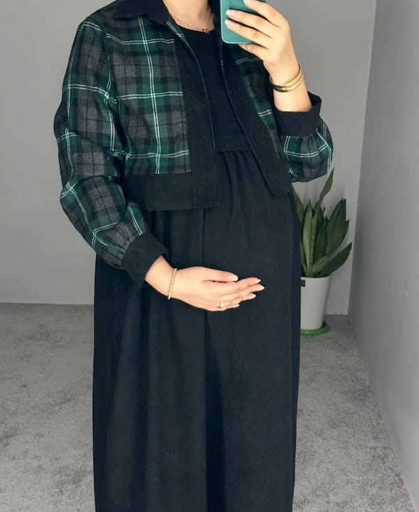 عکس-لباس بارداری پاییزه زنانه مخمل
