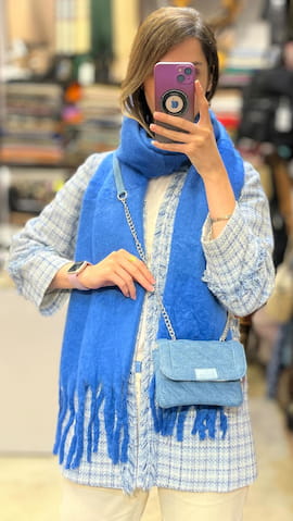 روسری زنانه جین آبی