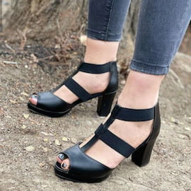 کفش مجلسی زنانه چرم صنعتی مشکی