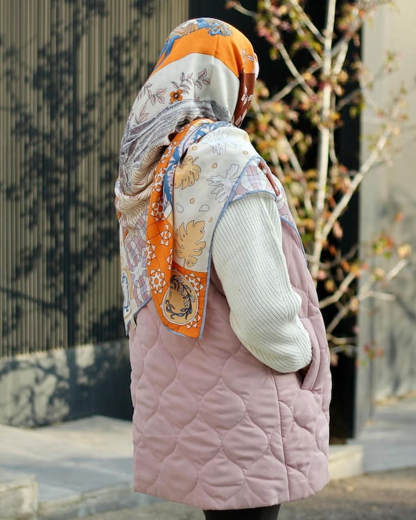 عکس-روسری پاییزه زنانه کشمیر صورتی