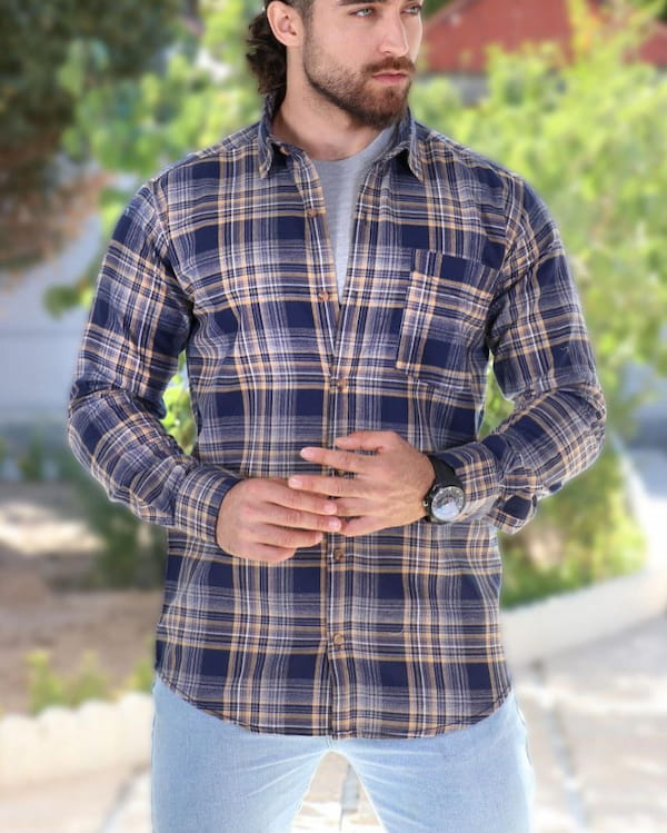 عکس-پیراهن پاییزه پشمی مردانه کالکشن