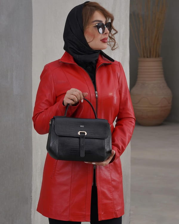عکس-کیف زنانه چرم مشکی