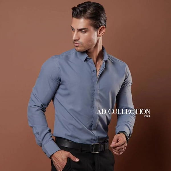 عکس-پیراهن مردانه چرم تک رنگ