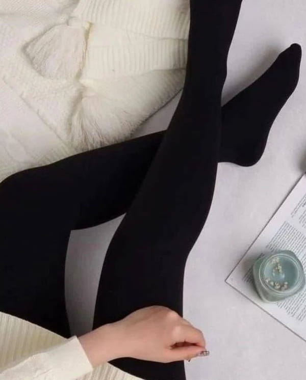 عکس-جوراب شلواری پاییزه نخی زنانه پنتی مشکی