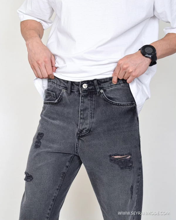 عکس-شلوار جین مردانه پیک تک رنگ