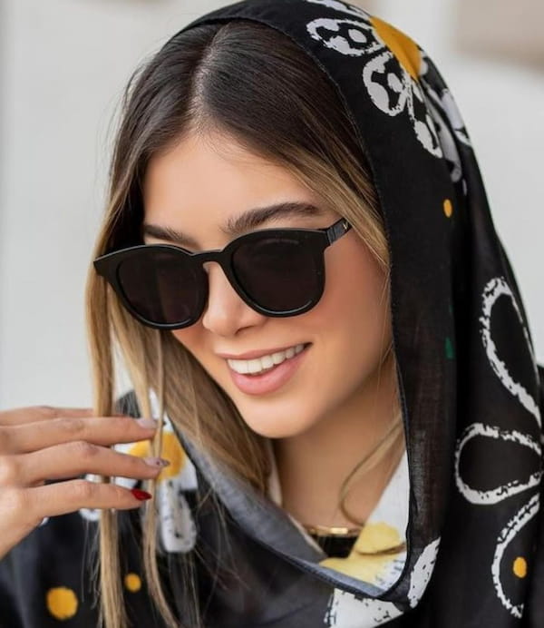 عکس-عینک افتابی زنانه پارچه ای مشکی